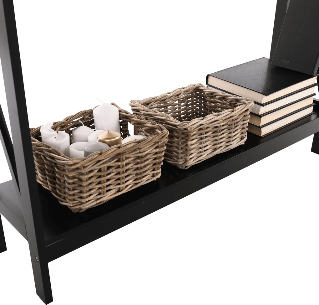 Konzolasztal, fekete, APOLOS