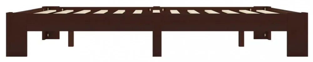 sötétbarna tömör fenyőfa ágykeret 160 x 200 cm