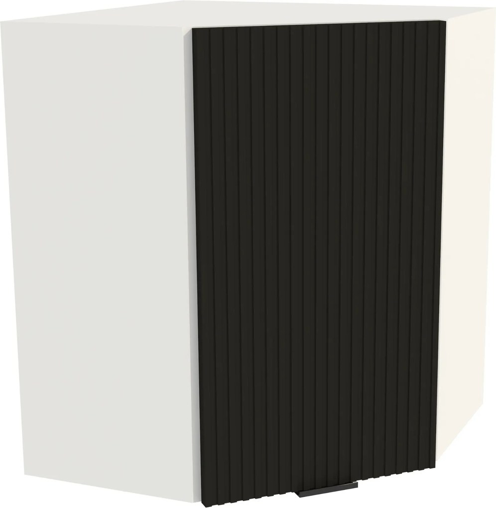 Konyhaszekrény felső sarok 60/72 Vigo fehér front Ryfla fekete matt