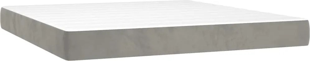 vidaXL világosszürke bársony zsebrugós ágymatrac közepes keménységű 160x210x20 cm