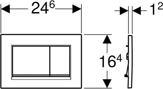 Geberit 115.883.14.1-Öblítőnyomólap Sigma30 24,6x16,4 cm fekete/fényes króm
