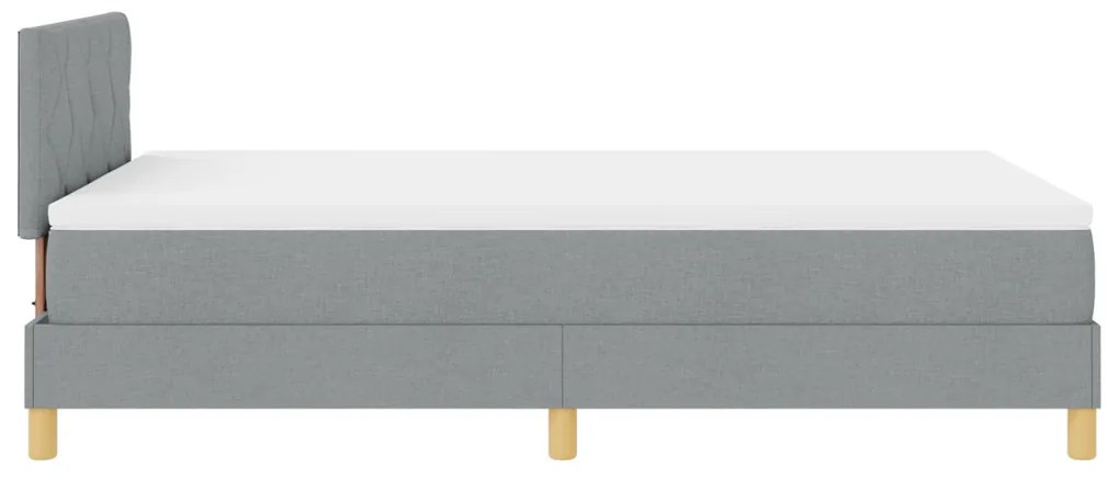 Boxspring Ágy matraccal és LED világítással világosszürke 120x200 cm szövet
