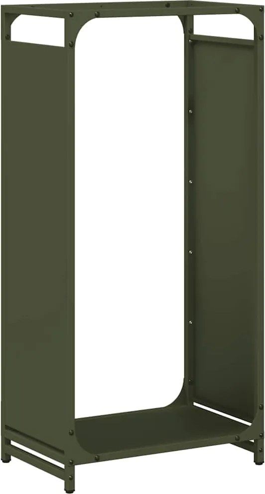 vidaXL olívazöld hidegen hengerelt acél tűzifatároló 44x28x90 cm