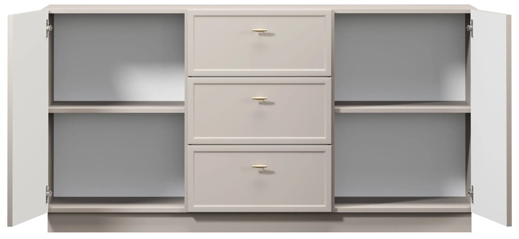 Lorini komód 150 cm - kasmír / arany T-bar fogantyúk