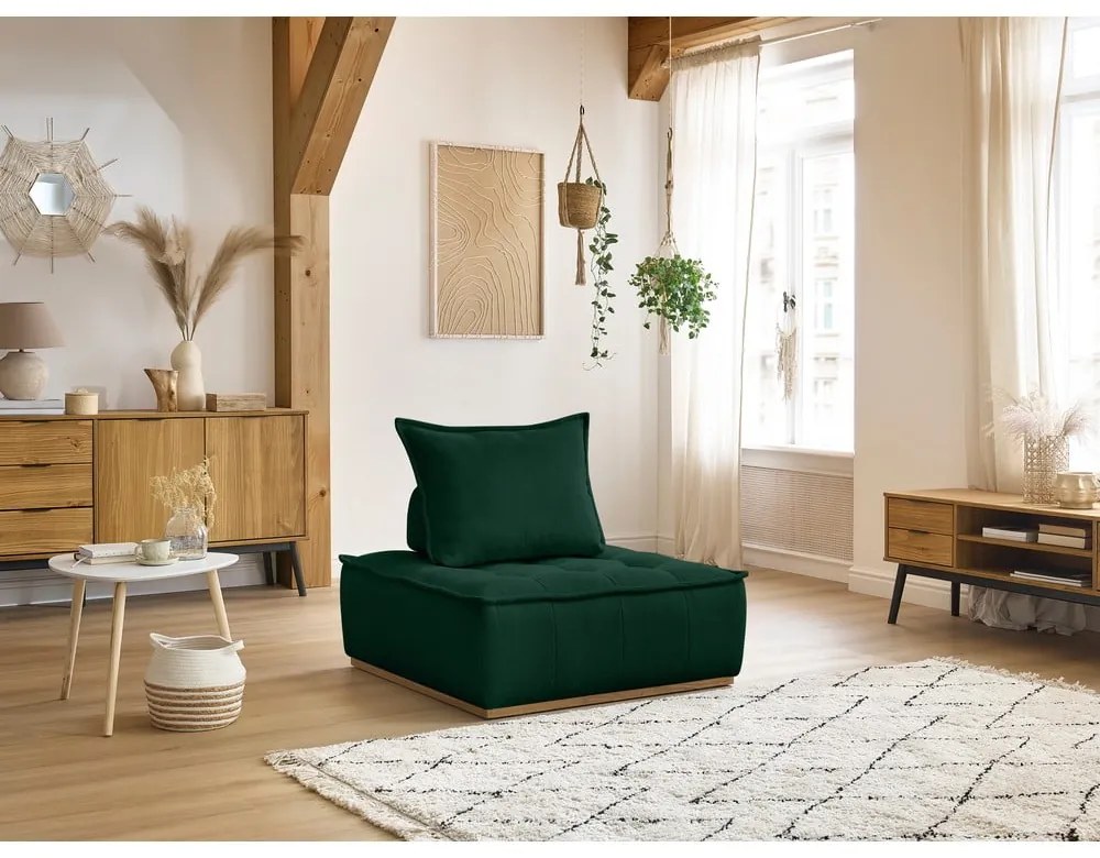 Sötétzöld zsenília fotel Elisa – Bobochic Paris