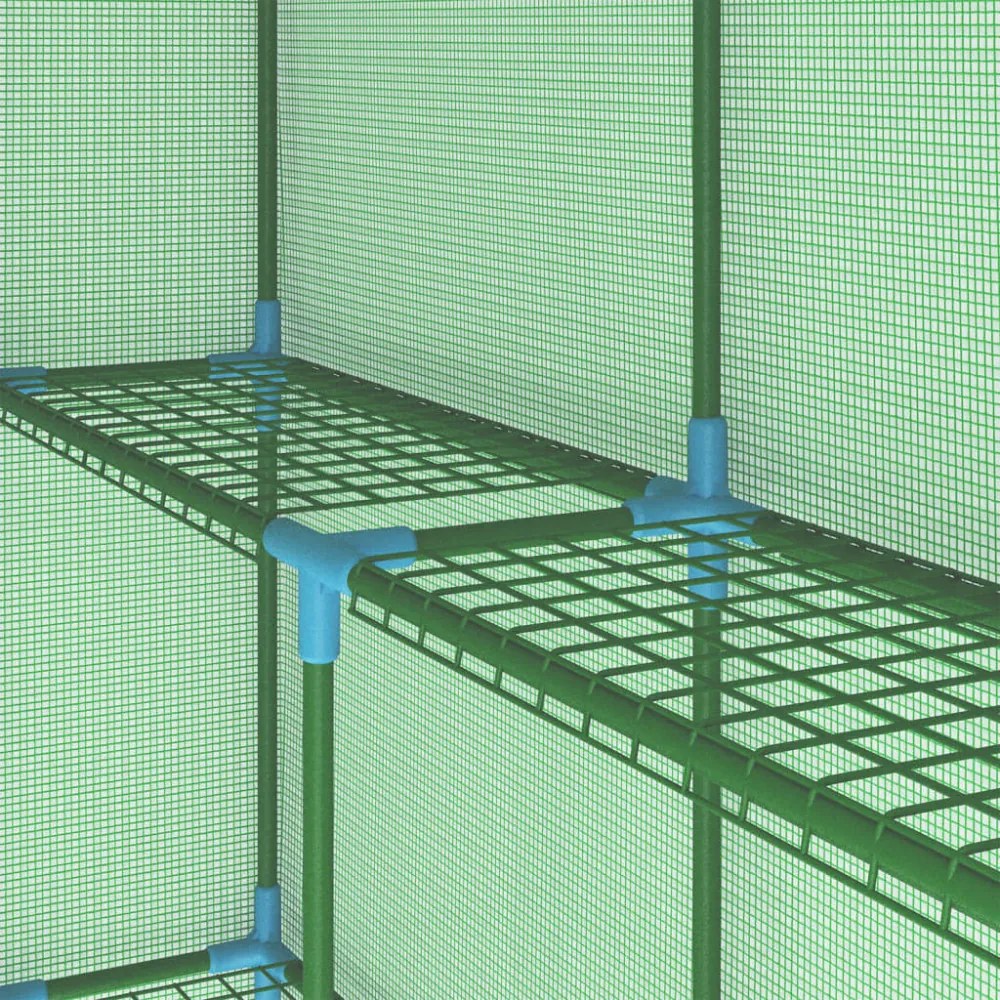 acél melegház polcokkal 143 x 143 x 195 cm