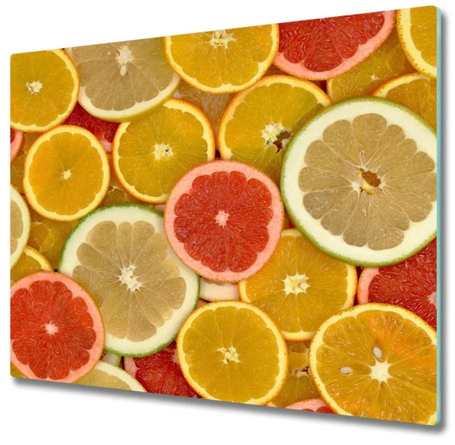 Üveg vágódeszka Citrusfélék 60x52 cm