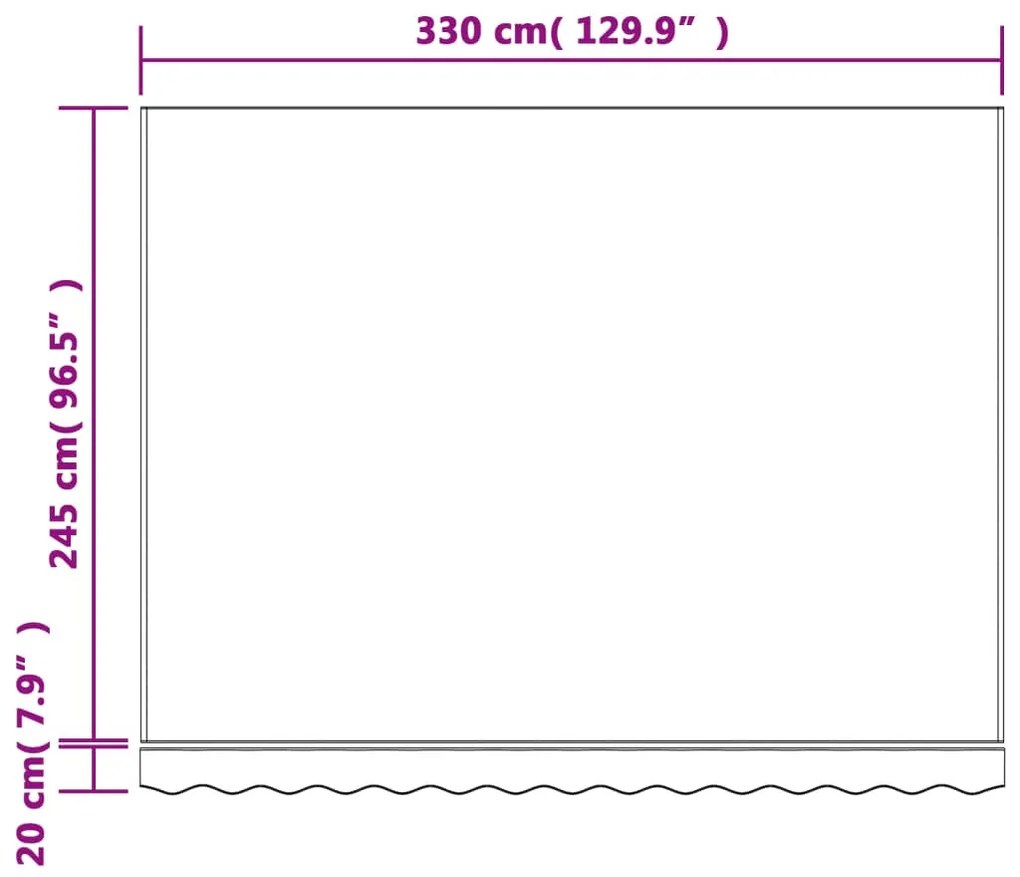 többszínű csíkos pótszövet napellenzőhöz 3,5 x 2,5 m