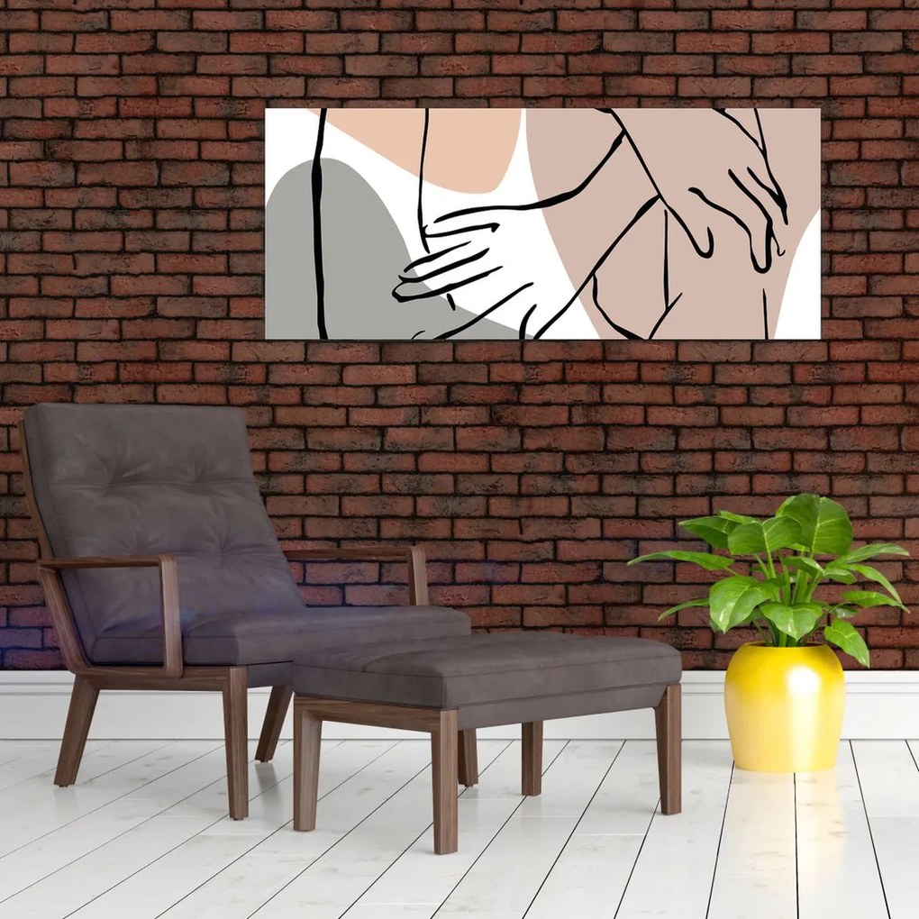Kép - Női test vonal művészet N⁰2 (120x50 cm)