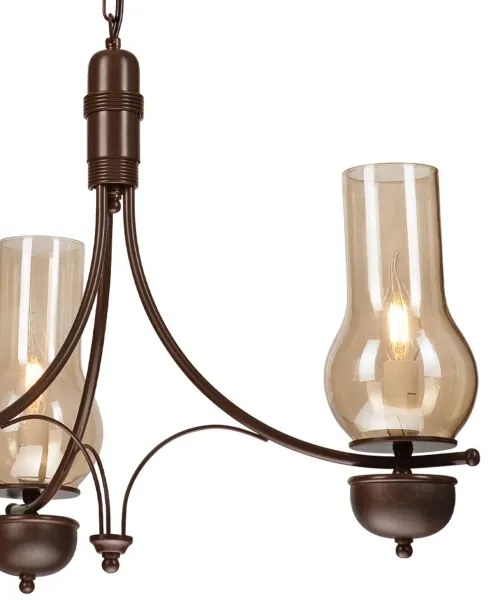 Brilagi - COTTAGE láncon függő LED csillár 3xE14/40W/230V bükk/barna/füstös bézs