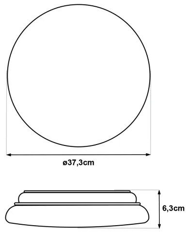 LED mennyezeti lámpa mozgásérzékelővel LENA LED/24W/230V átm. 37,3 cm fehér