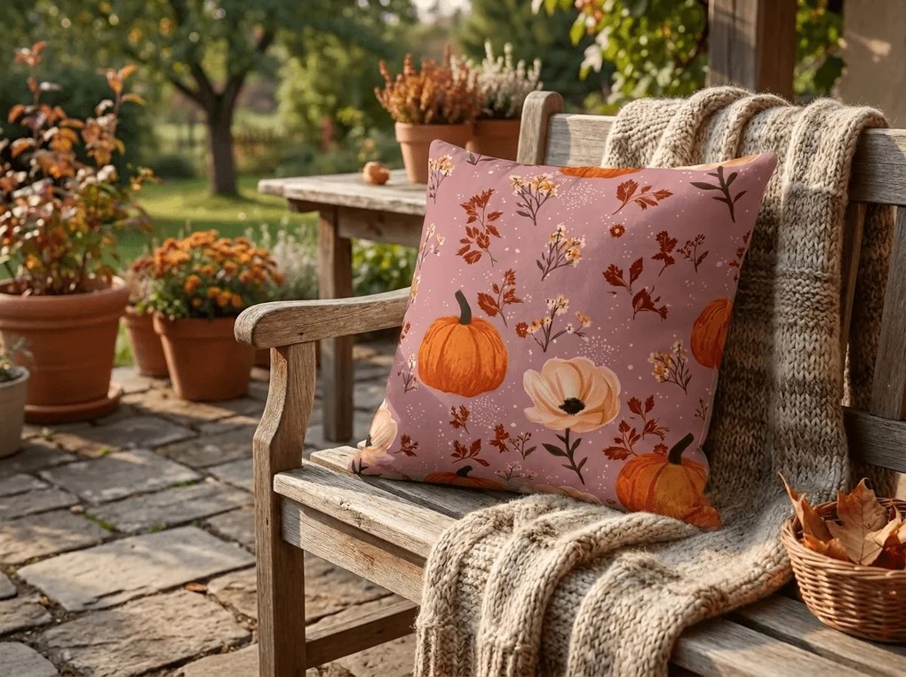 Mikroszálas párnahuzat PUMPKINS ROSAVIE 45x45 cm, óarany rózsaszín