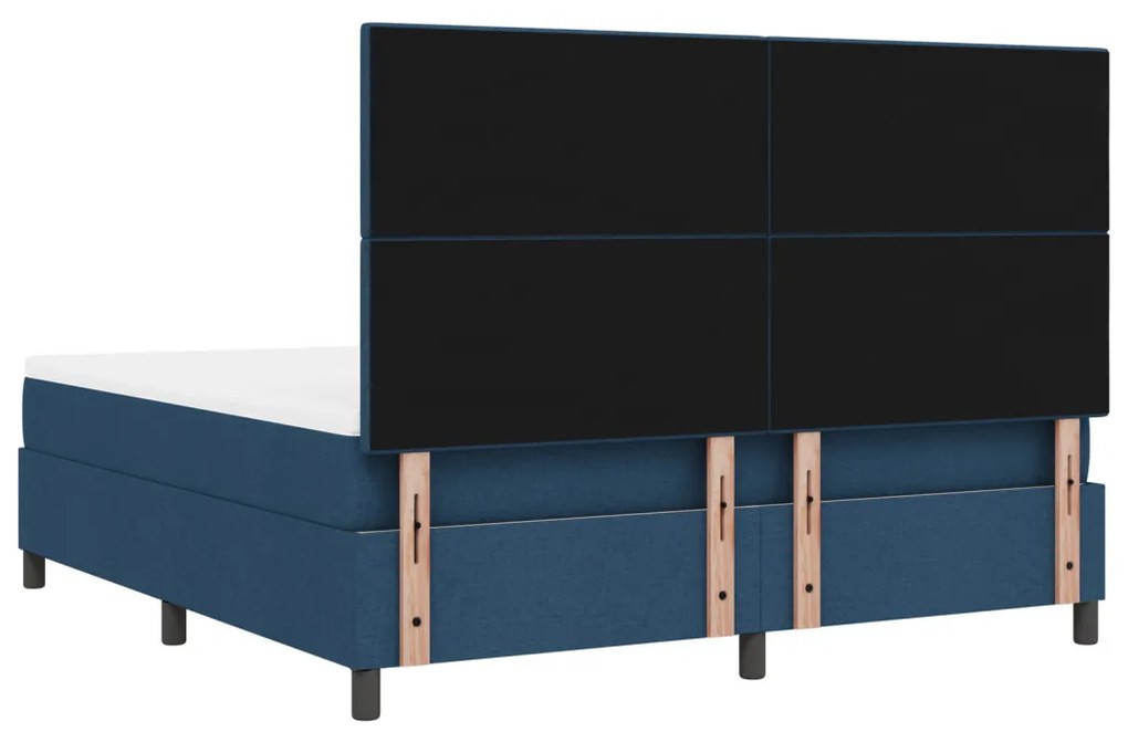 Rugós ágy matraccal és LED világítással - Sötétkék, 180 x 200 cm szövet