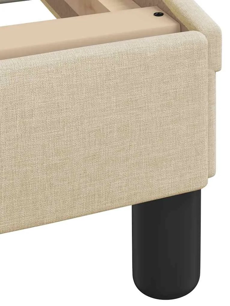 krémszínű szövet ágykeret matrac nélkül Hanko 160 x 200 cm