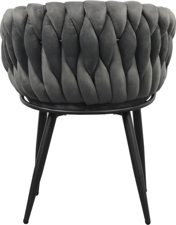 Étkezőszék, sötétszürke Velvet szövet/fekete, BLER