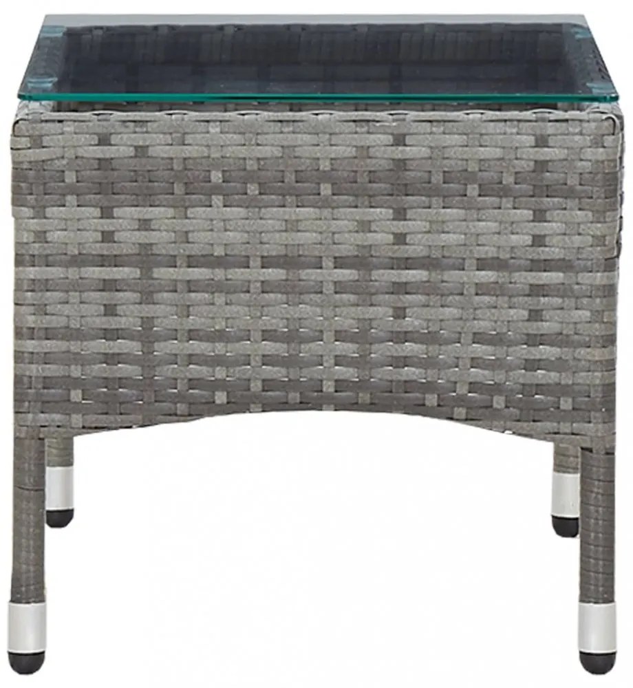 szürke polyrattan dohányzóasztal 60 x 40 x 36 cm