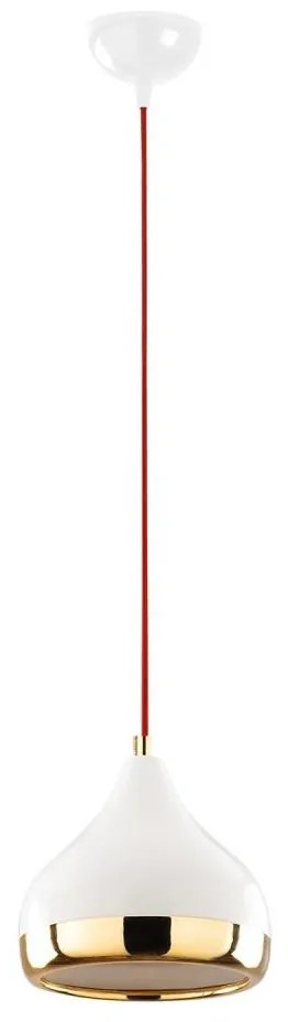 Csillár zsinóron YILDO 1xE27/40W/230V fehér/arany/piros