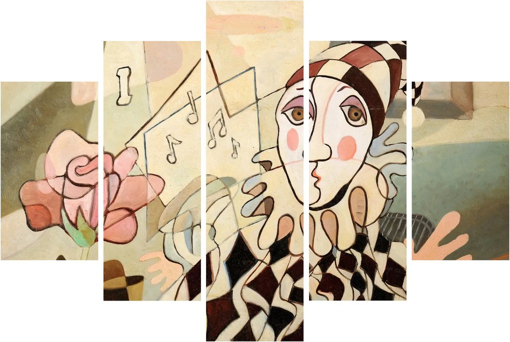 Kép - kubizmus -harlequin and rose (150x105 cm)