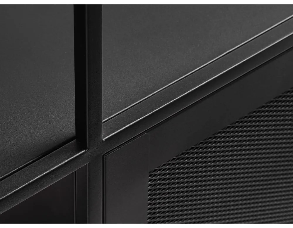 Fekete fém könyvespolc 80x138 cm Malibu – Unique Furniture