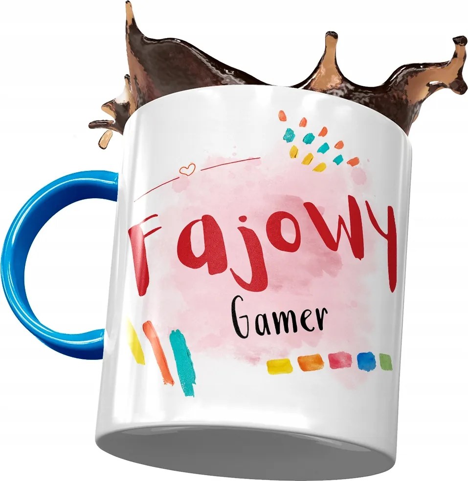 Kék Bögre Játékosoknak Cool Gamer Nyomtatott Fotóval
