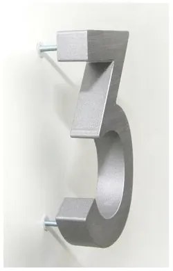 Alumínium 3-as házszám, 3D, köszörült felület