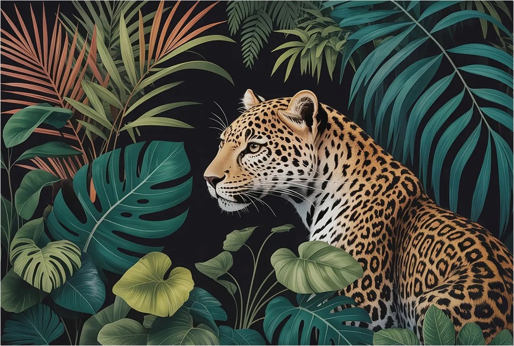 Stílusos Dekoratív Fotótapéta Flizelin Egzotikus leopárd 104x70 Ragasztó