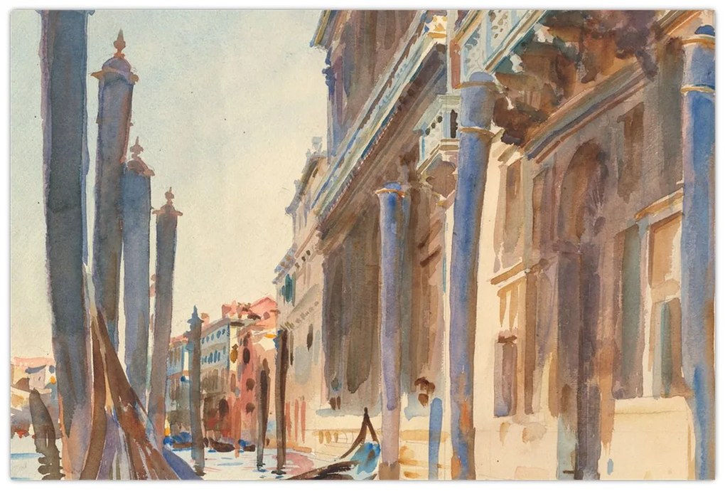 Kép - John Singer Sargent, Gondola Moorings on the Grand Canal, reprodukciók (90x60 cm)