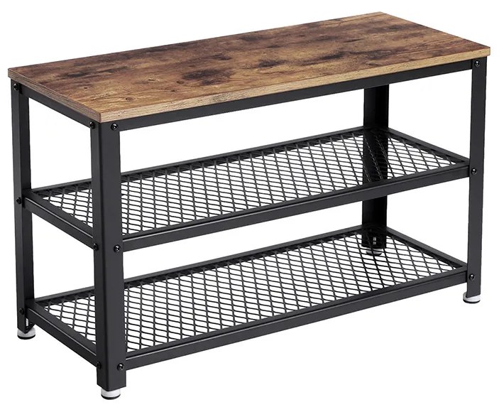 Cipőpad / cipőtároló előszoba pad - Vasagle Loft - 73 cm