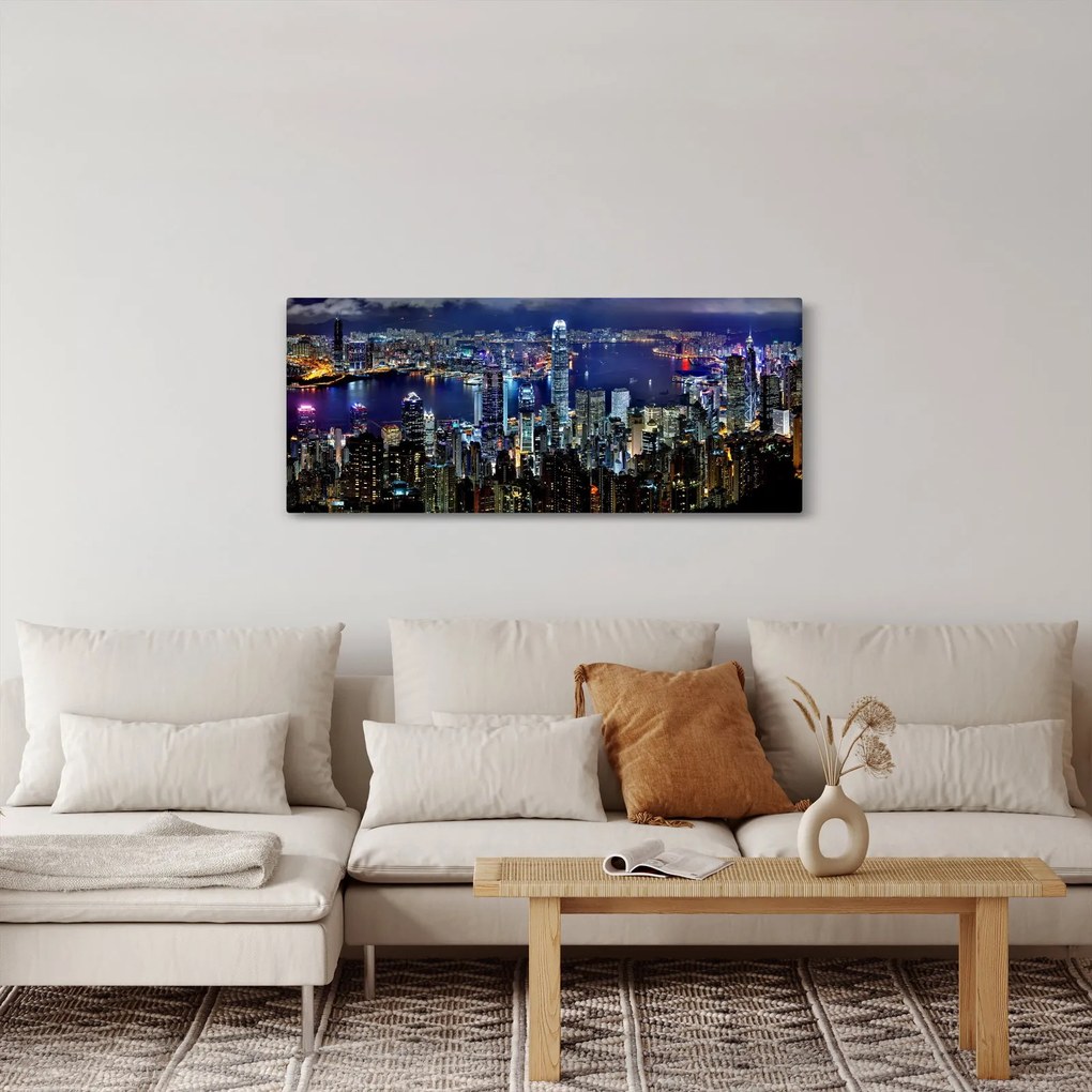 Éjszakai város képe (120x50 cm)