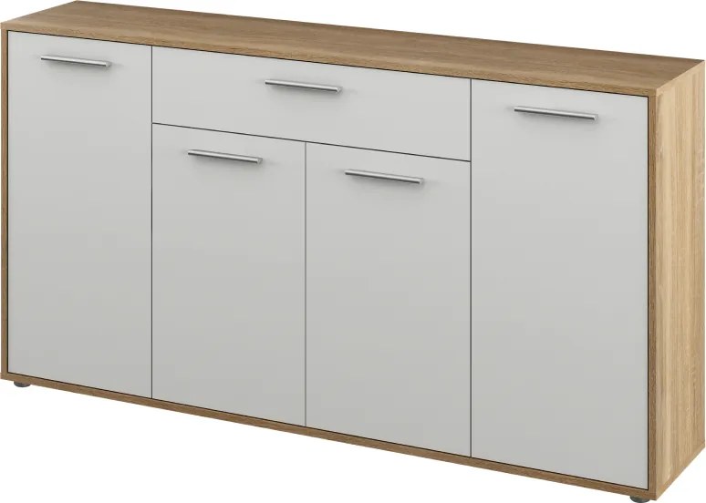 Komód, sonoma tölgy/fehér, LUNIA