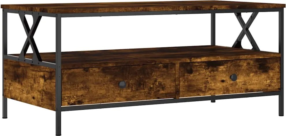 vidaXL füstös tölgy színű szerelt fa dohányzóasztal 100 x 51 x 45 cm