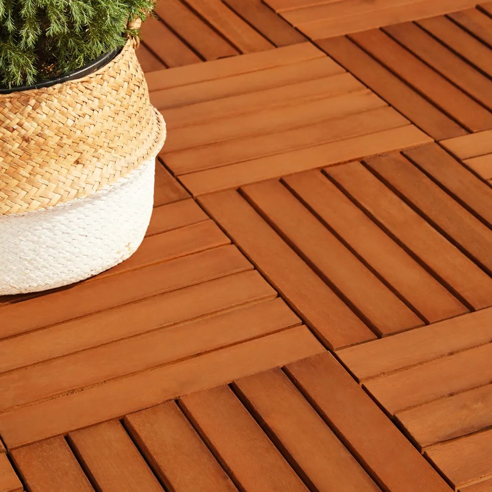 Casaria® Fa padlólapok – 11 darabos készlet, 30×30 cm