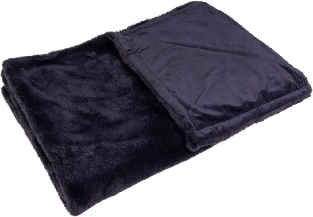 Takaró pléd meleg Puha sötétkék takaró 150 x 125