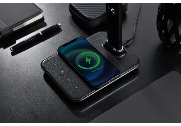 Immax 08965L-LED Dimmelhető lámpa vezeték nélküli töltéssel KINGFISHER 8,5W/230V fekete