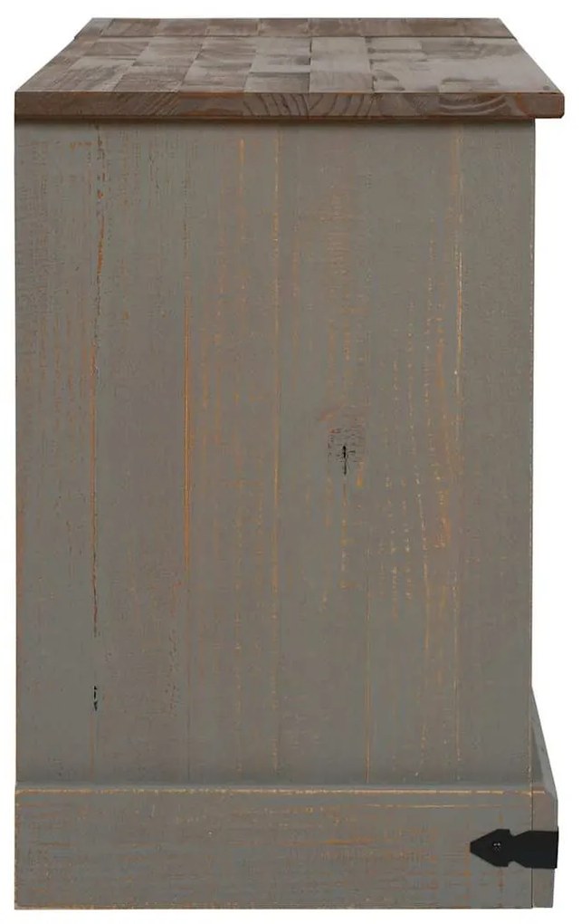 HALDEN szürke tömör fa TV szekrény 2 tolóajtóval 150x40x60 cm