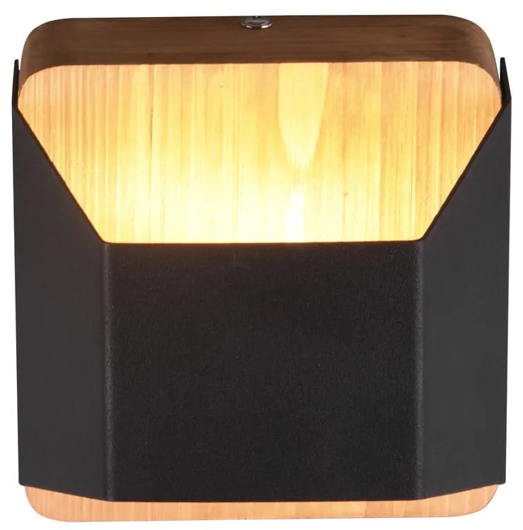 Matt fekete LED dimmelhető fali lámpa Arino – Trio