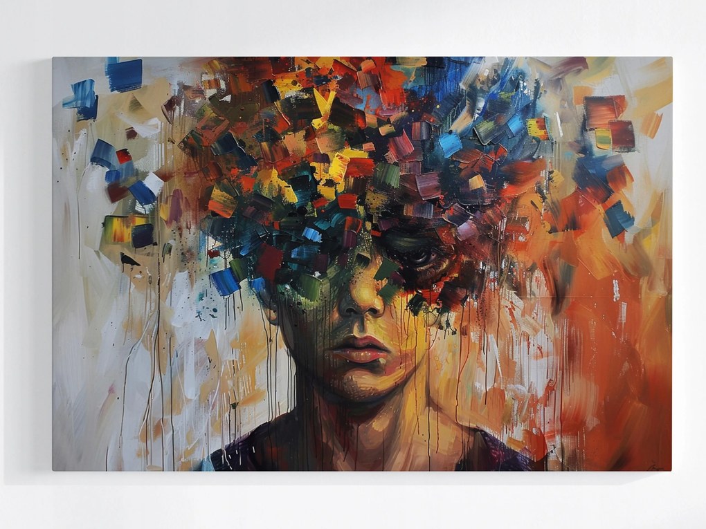 Poszter Absztrakt Portré Színes Kifejezés 120x80