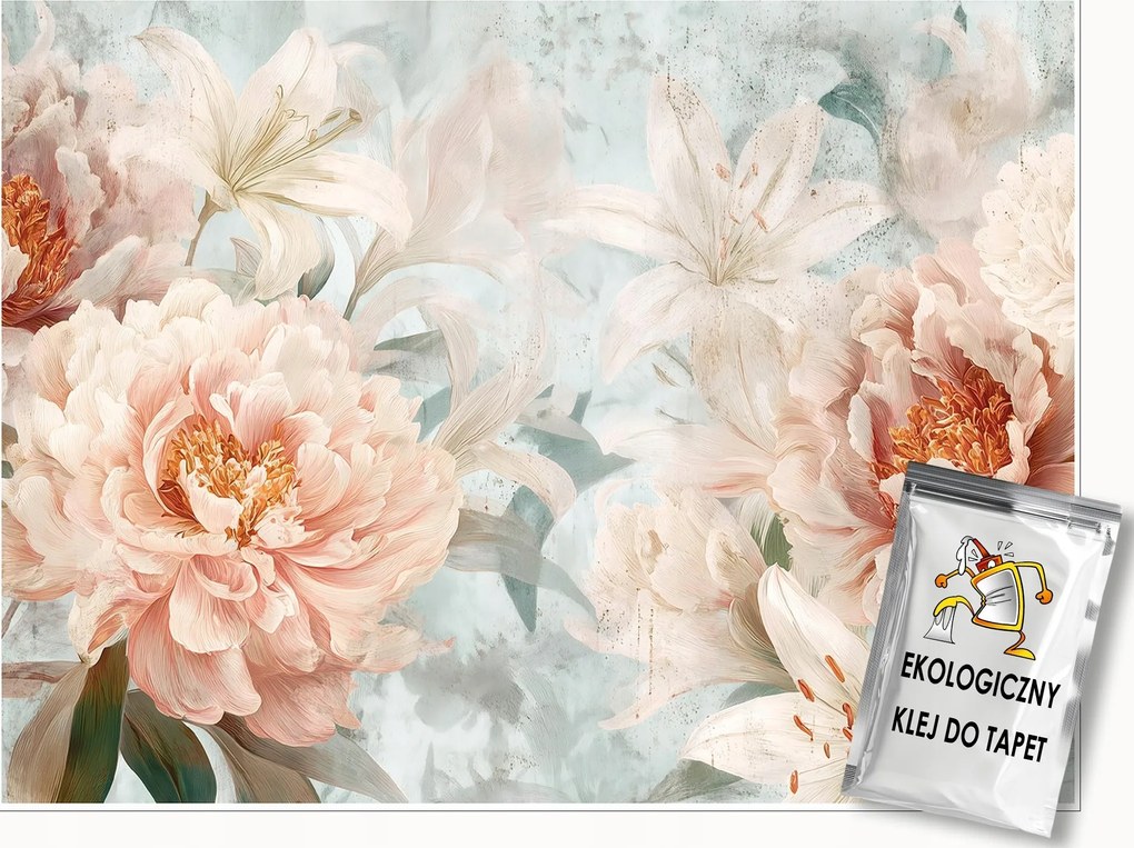 Fotótapéta Virágok Boho Bazsarózsa Hálószoba Nappali Tapéta Flizelina 150x105