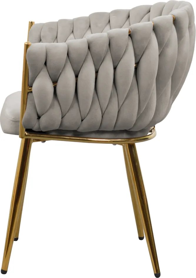 Étkezőszék, szürkésbarna Taupe Velvet szövet/gold króm arany, DEILA