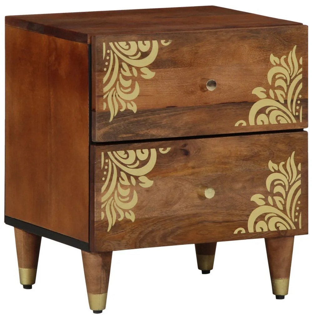 Éjjeliszekrény 2 pcs Méz barna 40 x 33 x 46 cm Tömör Mangófát