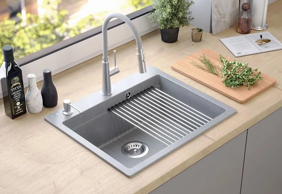 gránit mosogató KURT 110 WORKSTATION Grey Metallic