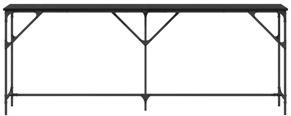 Konzol Asztal Fekete Tölgy 200x29x75 cm Összeszerelt Fa