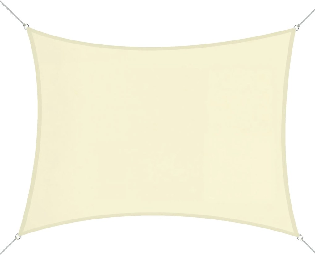 Outsunny Téglalap Alakú Napernyő 3x4m Teraszra, Kertbe, Kempinghez - Vízálló, UV Védelem, Poliészter Krém | Aosom