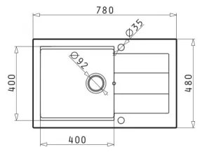 Pyramis 70083701 - SPARTA PLUS LUX 78x48 cm gránit konyhai mosogató, fekete