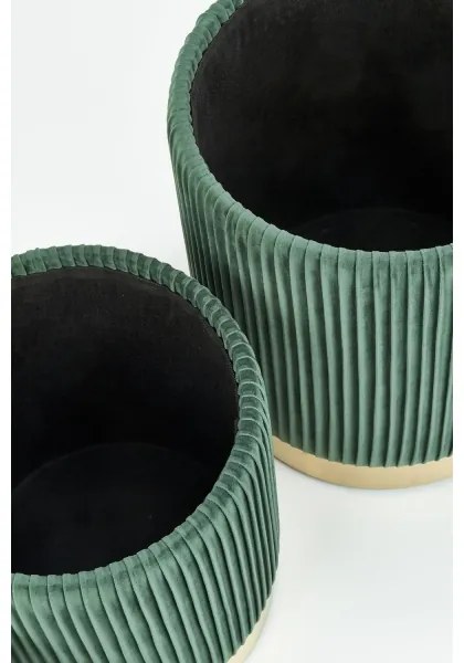 KÉSZLET 2x Taburet MONTY átm. 36/44 cm zöld/arany