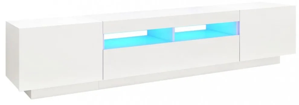 fehér TV-szekrény LED-lámpákkal 200 x 35 x 40 cm