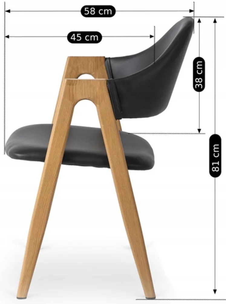 Fekete Eco-bőr Étkezőszék WILLY