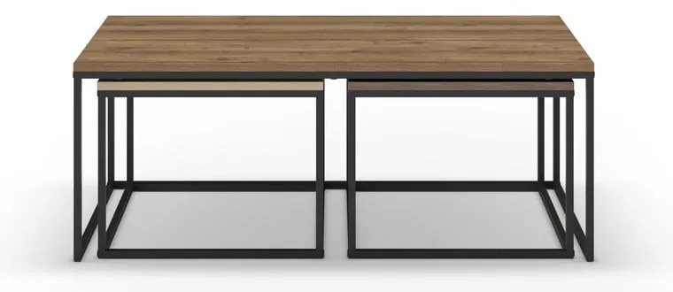 Natúr színű dohányzóasztal szett 3 db-os 60x110 cm Camelia – Marckeric