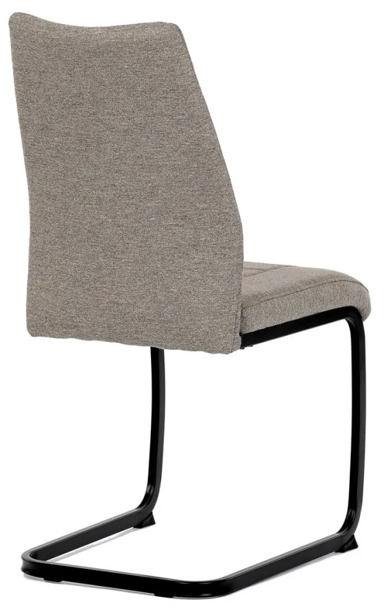 Scaun din material textil maro, cu bază de sanie. DCL-438