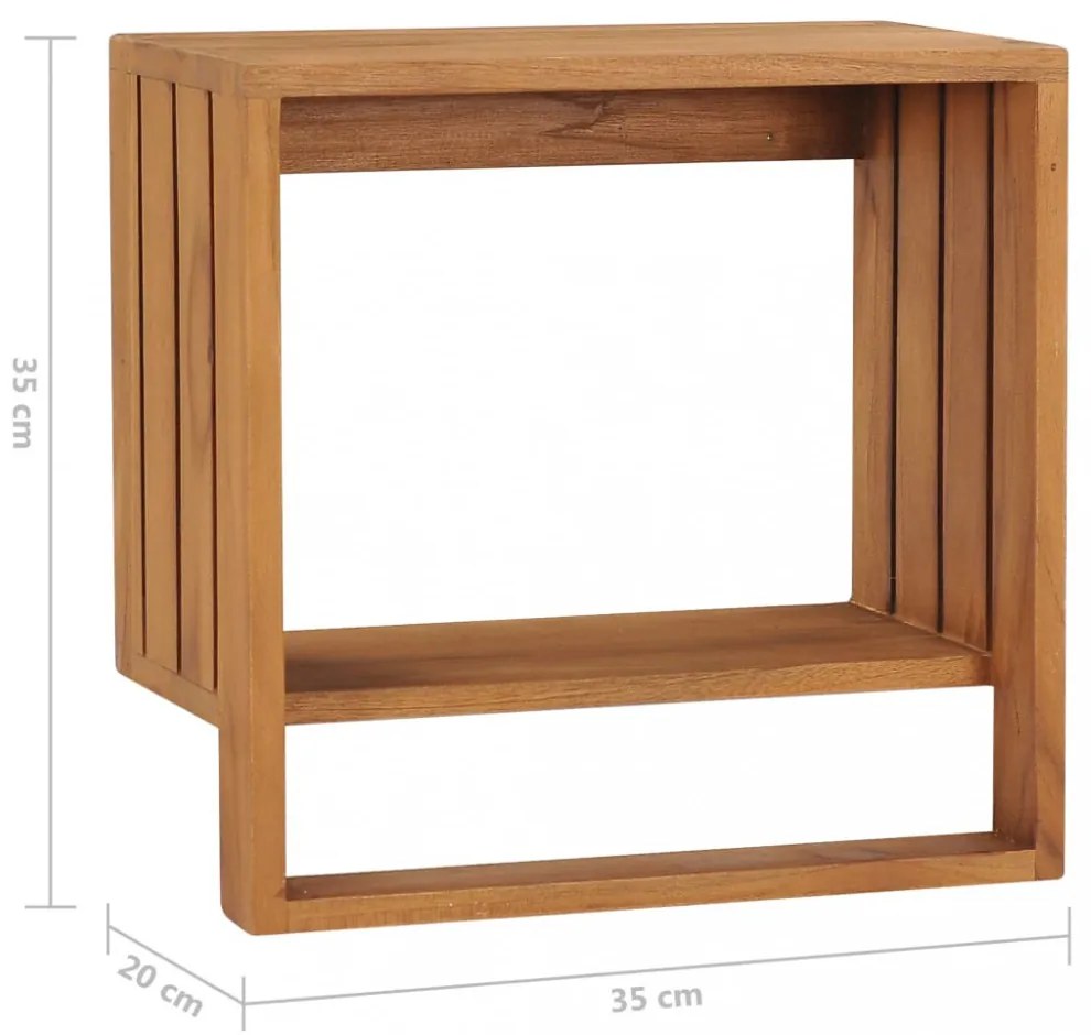 tömör tíkfa falra szerelhető törölközőtartó 35 x 20 x 35 cm